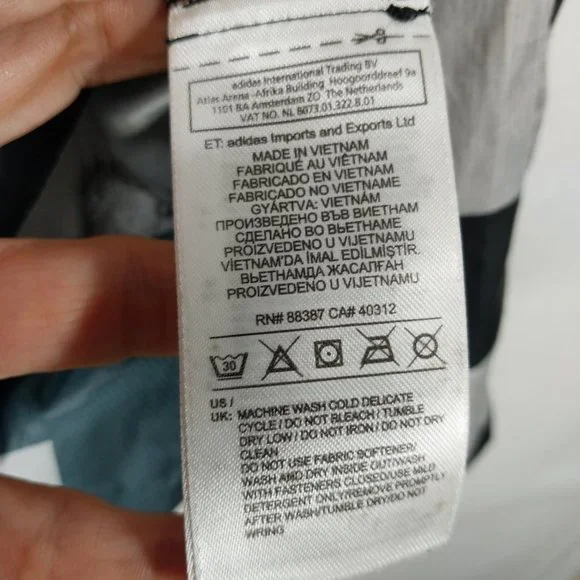 Adidas TERREX Jacket Men Small Black Gray Windbreaker Full Zip Hood Lightweight - Picture 11 of 12